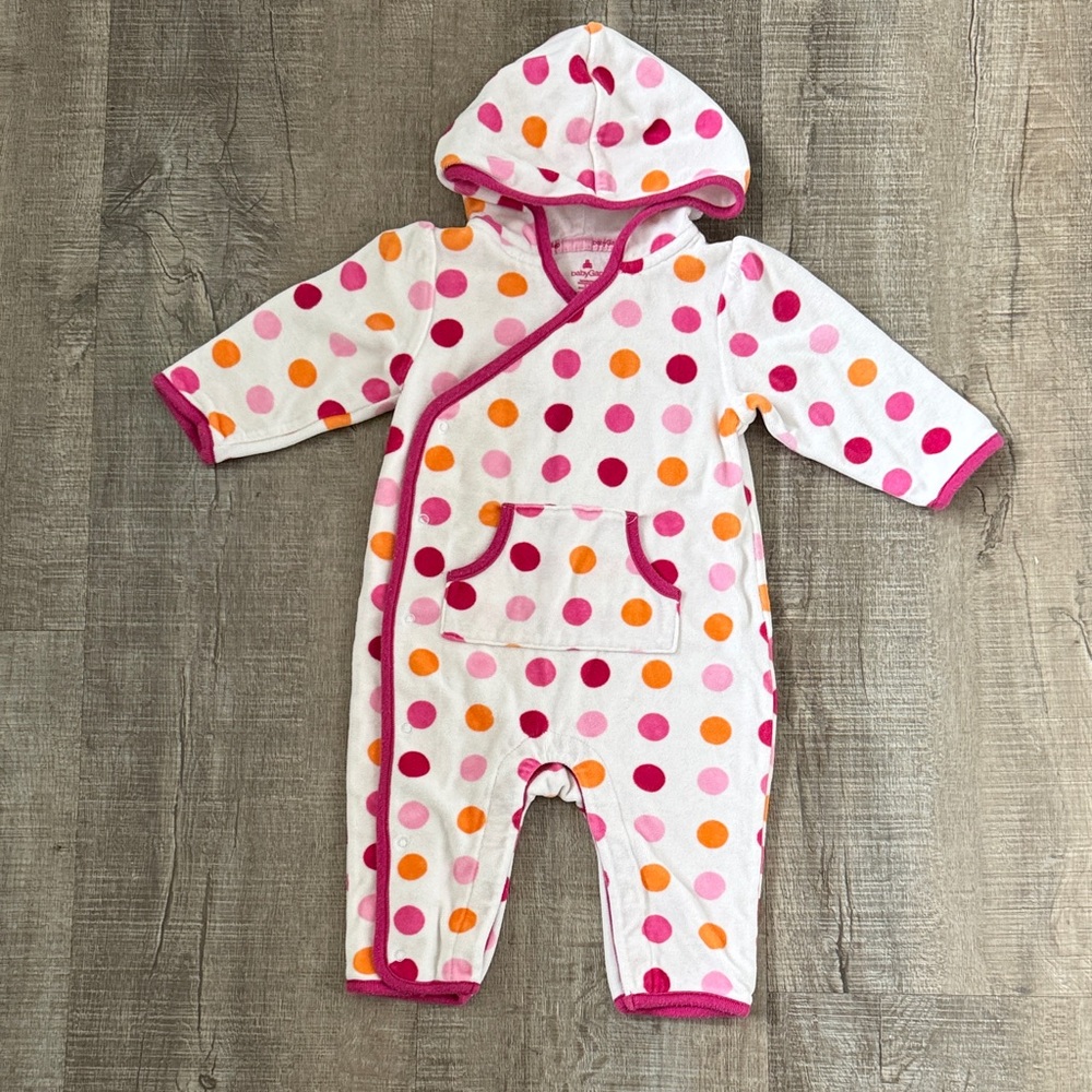 GAP Baby White Romper with Pink Logo Print